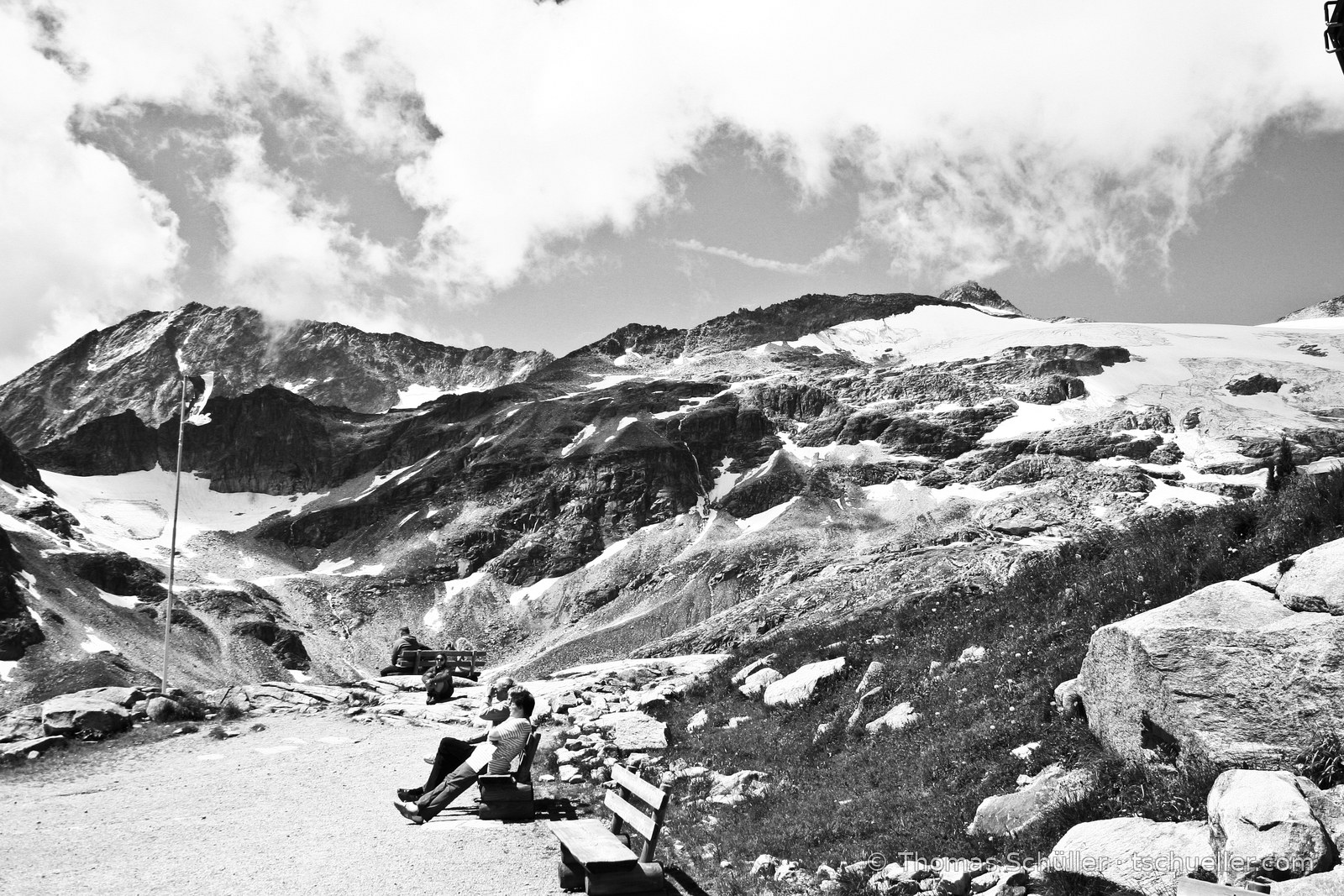 Rast unter dem Gletscher